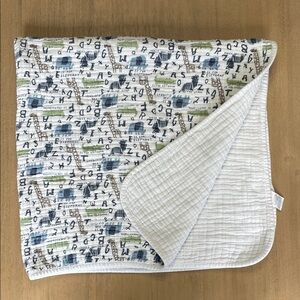chick pea White Textured Muslin Baby Blanket